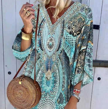 Emelia - Vibrant Bohemian Print Dress