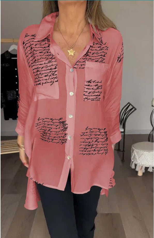 Zoey - Handwritten Button-Up Shirt