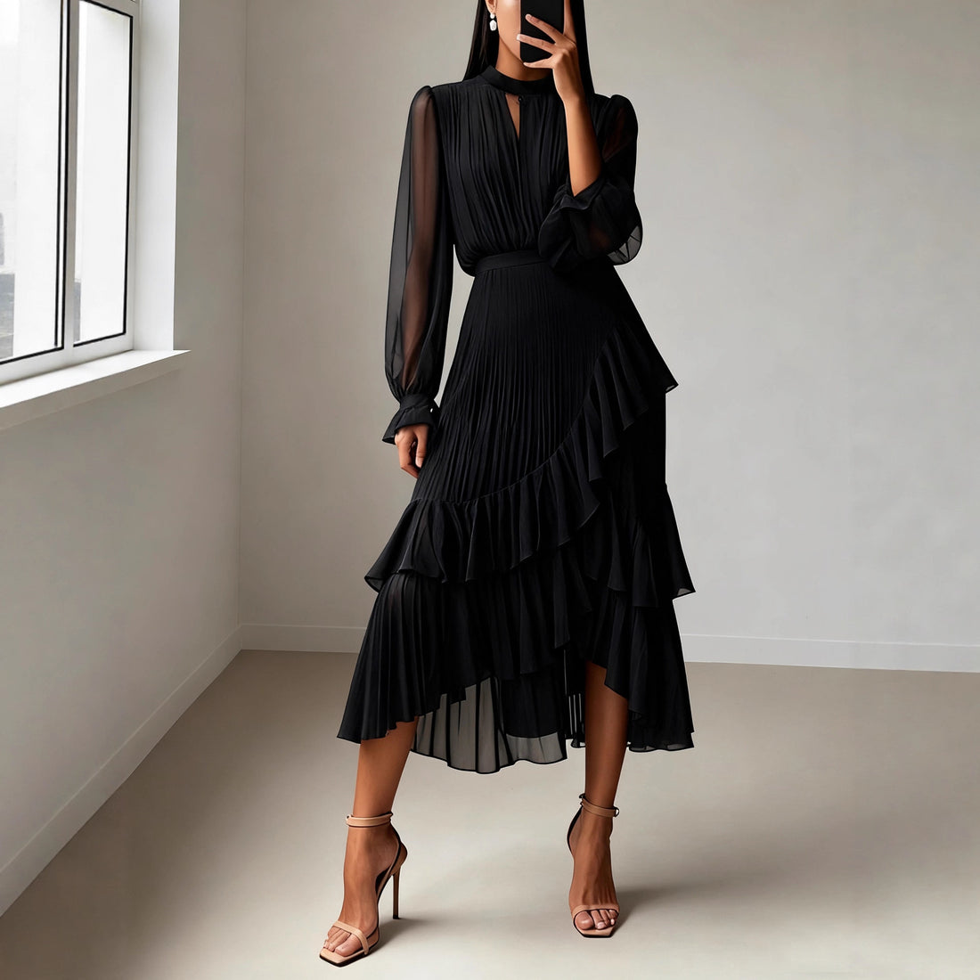 Hazel - Pleated Elegant Dress