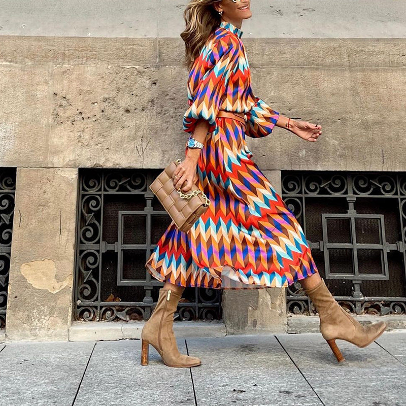 Cassandra - Vibrant Geometric Dress