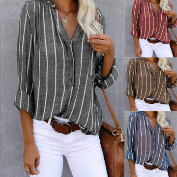 Lavendria - Striped Casual Blouse